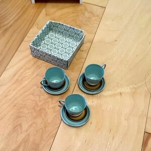 Maileg Mint and Gold Doll Tea Set